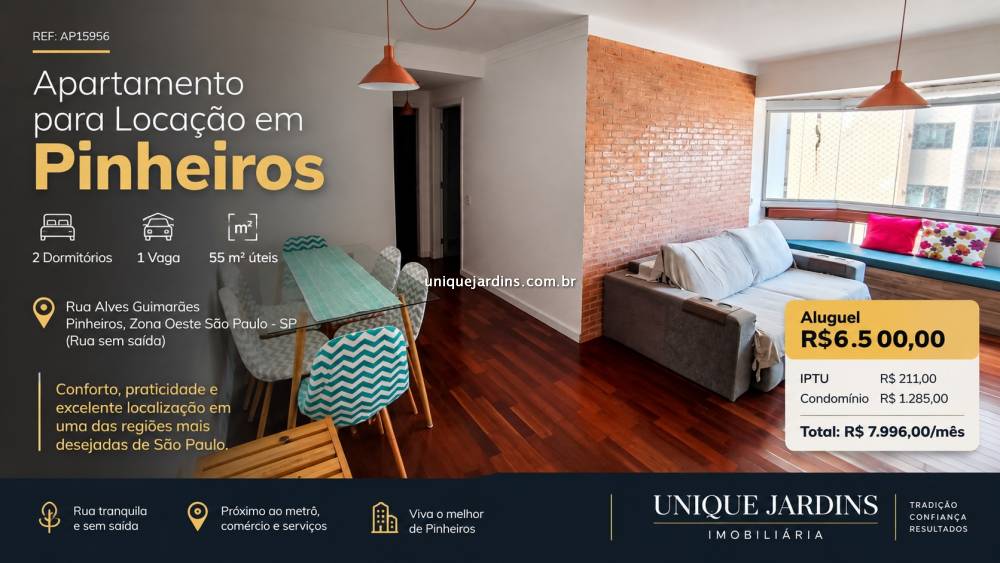 Apartamento aluguel Pinheiros - Referência AP15956