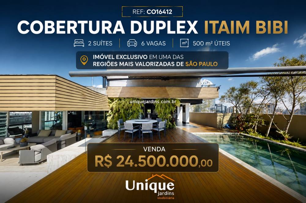 Cobertura Duplex venda Itaim Bibi - Referência CO16412