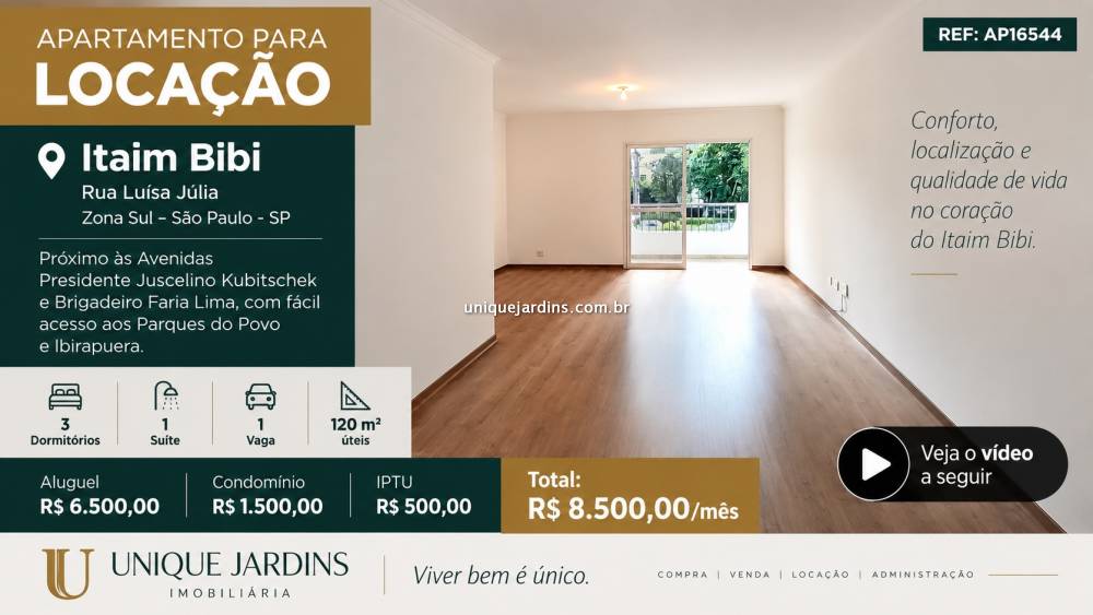 Apartamento aluguel Itaim Bibi - Referência AP16544