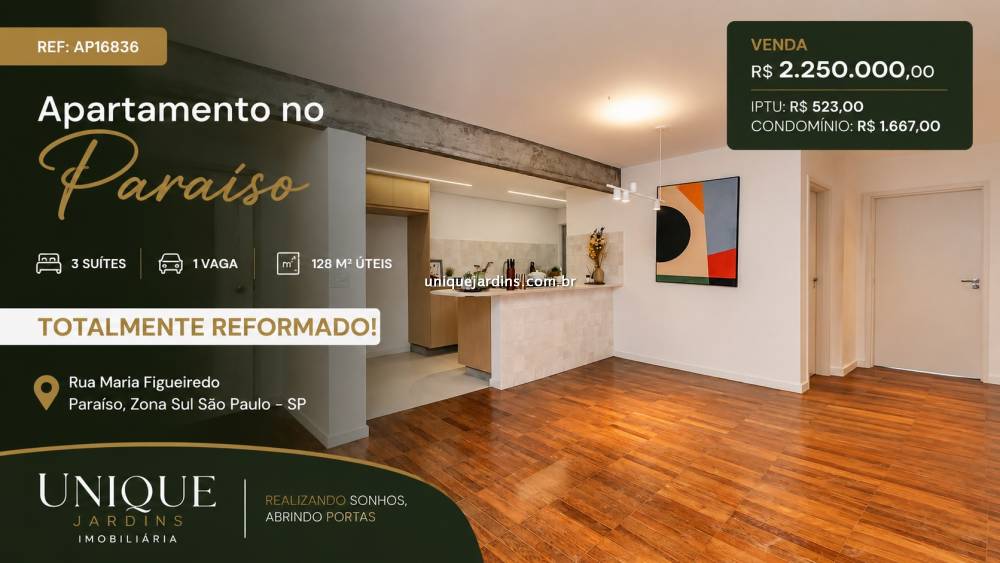 Apartamento venda Paraíso - Referência AP16836