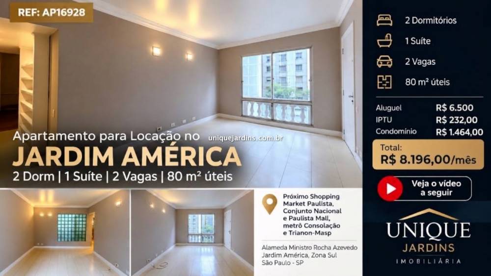 Apartamento aluguel Jardim América - Referência AP16928