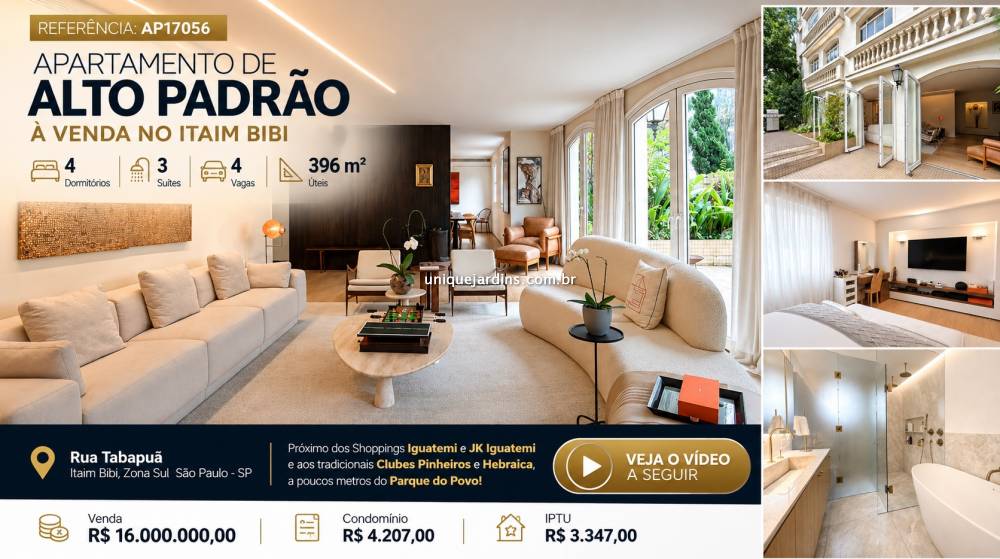 Apartamento venda Itaim Bibi - Referência AP17056