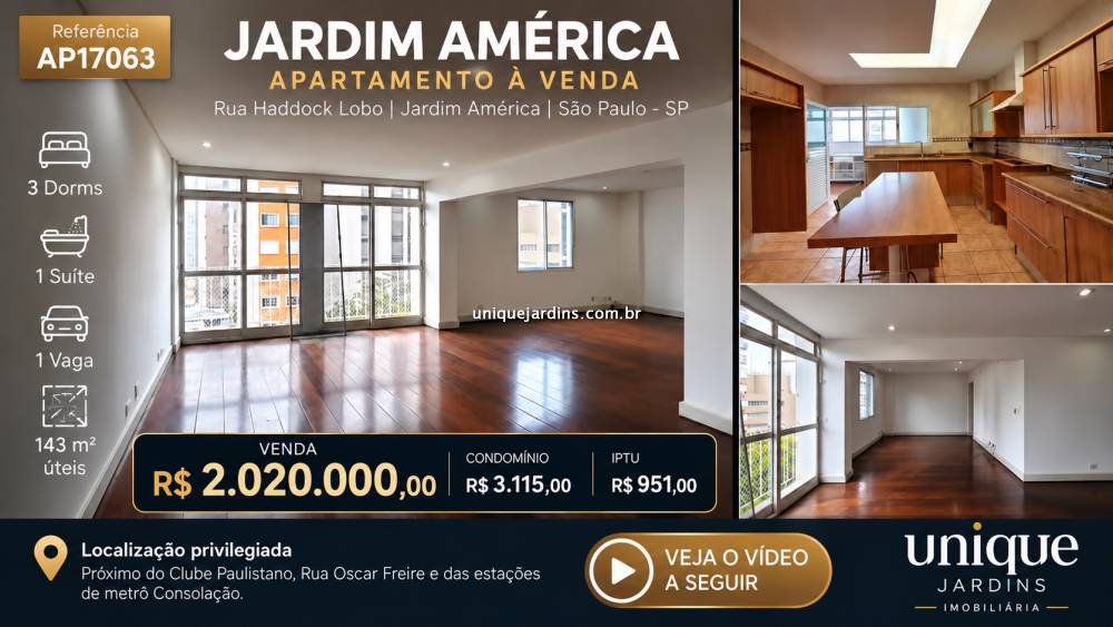 Apartamento venda Jardim América - Referência AP17063
