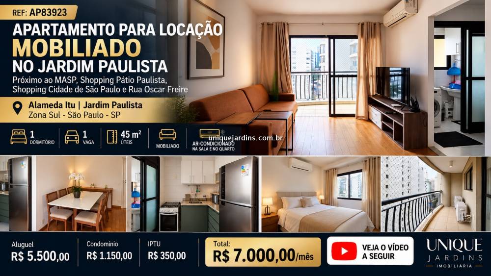 Apartamento aluguel Jardim Paulista - Referência AP83923